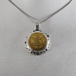 گردنبند حرز امام جواد (ع) نقره طرح دایره ای خاتم سلیمان + تربت امام حسین (ع) - Image 4