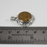 گردنبند حرز امام جواد (ع) نقره طرح دایره ای خاتم سلیمان + تربت امام حسین (ع) - Image 2