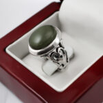 انگشتر یشم یمنی نقره مردانه طرح آردین - Image 3