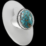 انگشتر فیروزه نیشابوری نقره دست ساز فاخر مردانه طرح فیلی