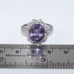 انگشتر آمیتیست الماس تراش نقره زنانه طرح آستیاژ - Image 3