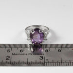 انگشتر آمیتیست الماس تراش نقره زنانه طرح آشتی - Image 3