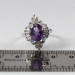 انگشتر آمیتیست الماس تراش نقره زنانه طرح آصفه - Image 2