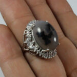 انگشتر عقیق شجر نقره زنانه طرح آلما - Image 3