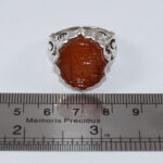 انگشتر عقیق سرخ نقره مردانه طرح فاخر "امیری حسین و نعم الامیر" - Image 4