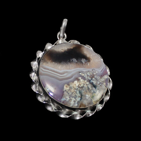 گردنبند عقیق شجر نقره دست ساز زنانه طرح آذرچهر + حرز امام جواد (ع) + تربت امام حسین (ع)