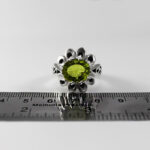 انگشتر زبرجد الماس تراش نقره مردانه دست ساز طرح آیین - Image 3