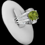 انگشتر زبرجد الماس تراش نقره مردانه دست ساز طرح فاخر اباذر - Image 5