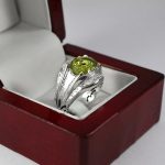 انگشتر زبرجد الماس تراش نقره مردانه دست ساز طرح فاخر اباذر