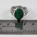 انگشتر زمرد الماس تراش نقره مردانه طرح آروند - Image 3