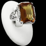 انگشتر الکساندریت الماس تراش نقره مردانه طرح آسیم