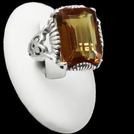 انگشتر الکساندریت الماس تراش نقره مردانه طرح آسیم