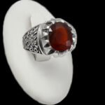 انگشتر گارنت نقره مردانه طرح آریاوا