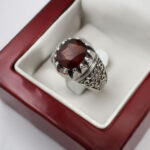 انگشتر گارنت نقره مردانه طرح آریاوا - Image 2
