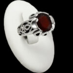 انگشتر گارنت نقره مردانه طرح آریستا