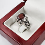 انگشتر گارنت نقره مردانه طرح آریستا - Image 2