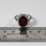 انگشتر گارنت الماس تراش نقره زنانه طرح آفرنگ - Image 3