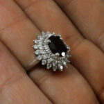 انگشتر گارنت الماس تراش نقره زنانه طرح آلان - Image 2