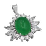 گردنبند یشم نقره زنانه طرح احسانه