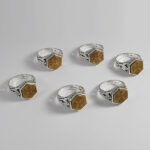 انگشتر حرز امام جواد (ع) نقره مردانه و زنانه طرح شش ضلعی چهار قل+ تربت امام حسین (ع) - Image 3