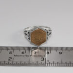 انگشتر حرز امام جواد (ع) نقره مردانه و زنانه طرح شش ضلعی عین علی (ع)+ تربت امام حسین (ع) - Image 2