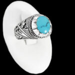 انگشتر نقره فیروزه نیشابوری فاخر دست ساز مردانه طرح فاخر بهرود