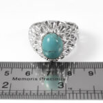 انگشتر نقره فیروزه نیشابوری فاخر دست ساز مردانه طرح فاخر پولکی بهزاد - Image 4