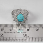 انگشتر فیروزه نیشابوری نقره زنانه طرح پرارین - Image 3