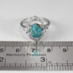 انگشتر فیروزه نیشابوری نقره زنانه طرح پرستا - Image 2