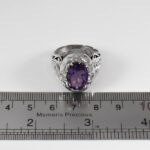 انگشتر آمیتیست الماس تراش نقره مردانه دست ساز طرح امیر آرشام - Image 2