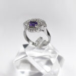 انگشتر آمیتیست الماس تراش نقره زنانه طرح ایلا - Image 3