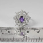 انگشتر آمیتیست الماس تراش نقره زنانه طرح ایناس - Image 2