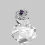 انگشتر آمیتیست الماس تراش نقره زنانه طرح ایناس - Image 3