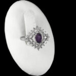 انگشتر آمیتیست الماس تراش نقره زنانه طرح اینانا