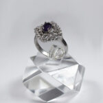 انگشتر آمیتیست الماس تراش نقره زنانه طرح اینانا - Image 2