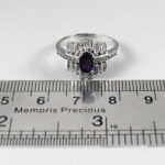 انگشتر آمیتیست الماس تراش نقره زنانه طرح بارانک - Image 2