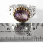 انگشتر آمیتیست الماس تراش نقره مردانه طرح باربد - Image 3