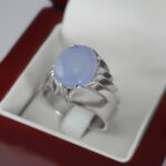 انگشتر عقیق کبود یمنی دست ساز نقره فاخرمردانه طرح امیر صدرا - Image 4