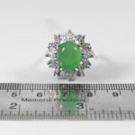 انگشتر عقیق سبز نقره زنانه طرح بارسین - Image 2