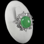 انگشتر عقیق سبز نقره زنانه طرح بارسین