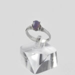 انگشتر عقیق کبود یمنی نقره زنانه طرح بامین - Image 2