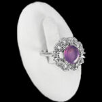 انگشتر عقیق کبود یمنی نقره زنانه طرح بایسته