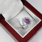 انگشتر عقیق کبود یمنی نقره زنانه طرح بایسته - Image 2