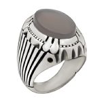 انگشتر عقیق کبود یمنی نقره مردانه طرح باوند