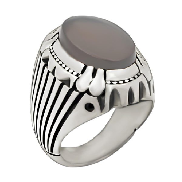 انگشتر عقیق یمنی کبود مردانه نقره