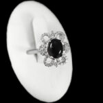 انگشتر عقیق مشکی نقره زنانه طرح بدیعه