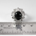 انگشتر عقیق مشکی نقره زنانه طرح برازا - Image 2