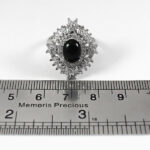 انگشتر عقیق مشکی نقره زنانه طرح برفین - Image 2