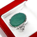 انگشتر عقیق سبز نقره مردانه طرح یا قاسم الارزاق (تقسیم کننده رزق و روزی ها) - Image 3