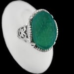 انگشتر عقیق سبز نقره مردانه طرح یا قاسم الارزاق (تقسیم کننده رزق و روزی ها) - Image 2